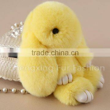 CX-R-10 Lastest Design Hot Fashion Cheap Custom Rex Rabbit Fur Keychain photo-3