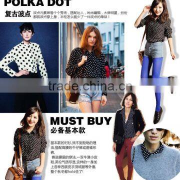 Latest Hot Sell European Summer 100% Cotton Ladies New Design Ladies Office t Shirt 2015 photo-2