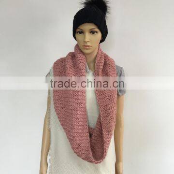 Women Winter Heavy Knit Infinity Scarf photo-6