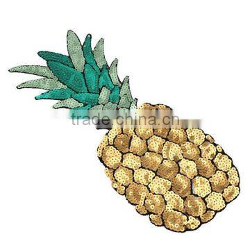 Pineapple Applique Embroidery Designs Custom Fruit Embroidery Sequin Patch photo-2