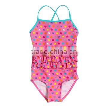 Red Baby Girl Swimwear One Piece With Hello Kitty Printing