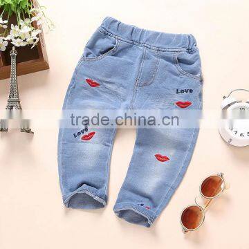 Fashion baby girl fancy baby long trouser kids soft jeans harem pants