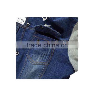 Men's Cheaper Casual Jean Jacket With Cotton Sleeve photo-4