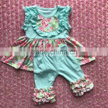 so cute baby girl's clothes sleeveless mint dress with bib match icing shorts girl outfits