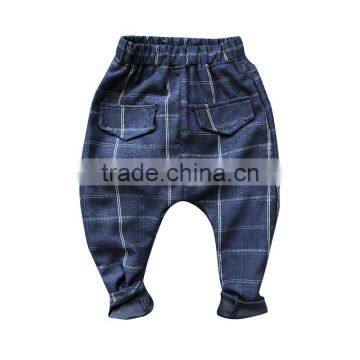 2-8 Years Wholesale 2017 Autumn Cotton Plaid Pockets Kids Boys Girls Pants photo-3