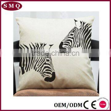 Zebra Print 100% Cotton Throw Pillow Cover photo-3