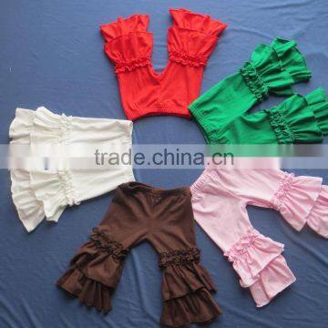 XF-229 wholesale cheap baby girls colorful cotton icing ruffle pants