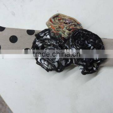 4th of July Flower Hairband Polka Dot Boutique Elastic Headband Baby Girl Cotton Hairwear Wholesale photo-3