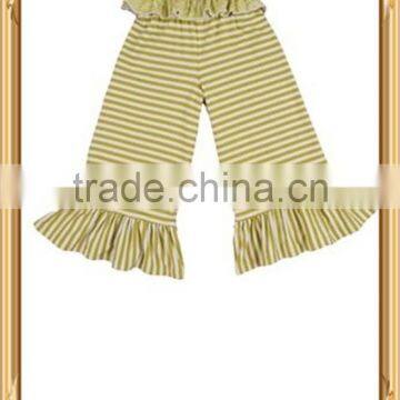 Striped ruffle pants wholesale ruffle pants tartrazine striped ruffle leggings pants