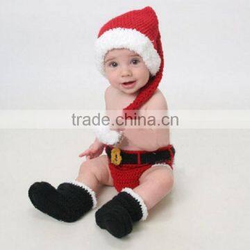 Wholesale autumn and winter season snow Christmas hat + pants+ shoe 3 pieces/set for baby and child