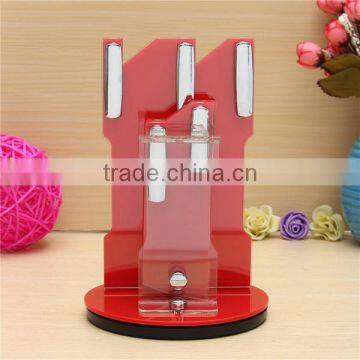 New Arrival Hot Sale Useful Red Acrylic Kitchen Ceramic Knife Holder Kitchen Knife Stand Block For 3 4 5 6 Knives And Peeler photo-4