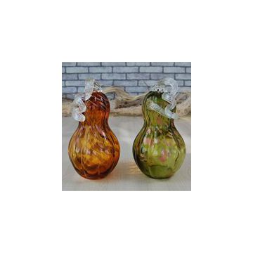 Hand-blown Halloween Decorative Glass Pumpkin