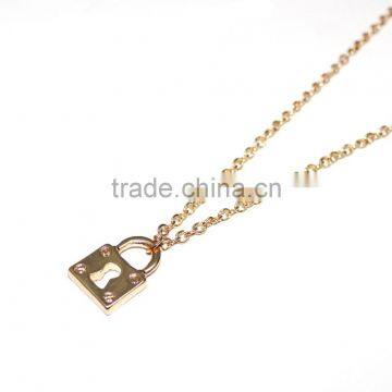 Gold Padlock Pendant Necklace key lock Thin Dainty Simple necklace