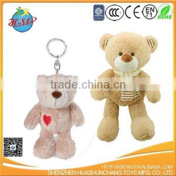 Custom colorful animal plush toy cheap customized soft key chains teddy bear