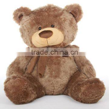 New Arrival Long Pile Extra Huggable Brown Plush Teddy Bear for Kids