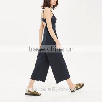 2017 New Season Women Casual Wear Wholesale 100% Polyester Poplin Breathable Female Custom Jumpsuit photo-3