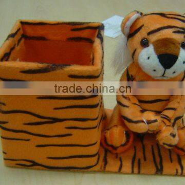 New design plush tiger shaped pen holder