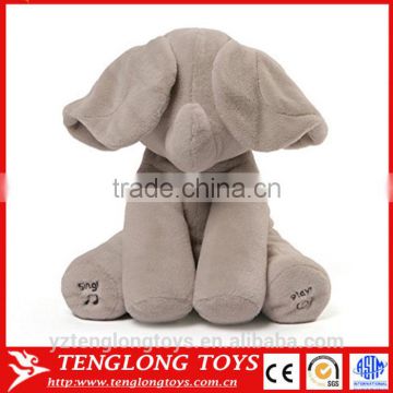 30cm peek a boo elephant filled animal plush gray elephant supplier