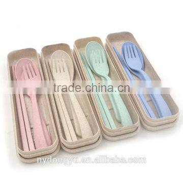 environmental portable chopstick spoon fork 3 piece set ableware/mtf travel 3 piecer set wheat straw /f dining tableware