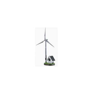 Custom Solar Windill with Small House Radio Player