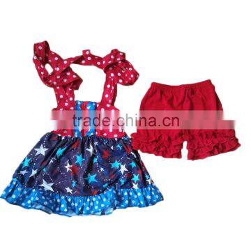 2017 new designs cute baby girls fourth of july boutique outfits girls clothing sets