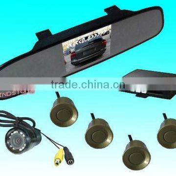 wireless car rearview camera video parking sensor with built-in 3.5inch TFT moniter