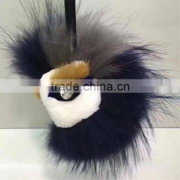 Colorful Promotional Fashion Fur Accessories Raccoon Fur Fuzzy KeyChain photo-4