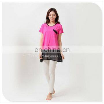 Young Girls Shirts Chiffon Trim Bamboo Fiber Cool Summer