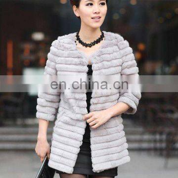 Lady's Long Rabbit Fur Coat