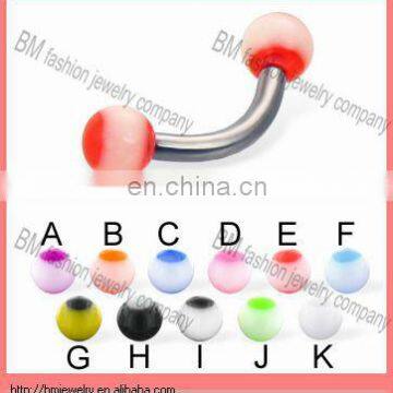 unique style body jewelry UV custom eyebrow rings body piercing jewelry