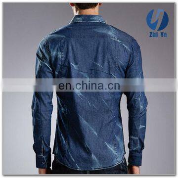 in Stock Items Latest Fashion Mens Denim Shirts photo-4