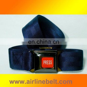 Top fashion dark blue trouser belt, with top classic car buckle