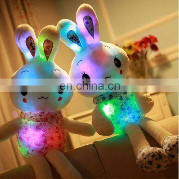 HI CE new arrival animal plush doll with LED light,lovely rabbit with LED light for birthday party gift