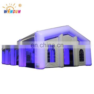 Colorful LED light large outdoor inflatable wedding party tent, golf marquee inflatable tent, white wedding tent for sale