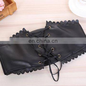 Boho Floral Embroidery PU Leather Women Corset Waist Belt Wholesale photo-3