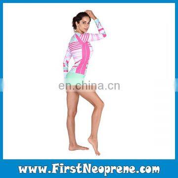 Lovely Pink Dot Online Cheap Pink Color Rash Guards photo-5