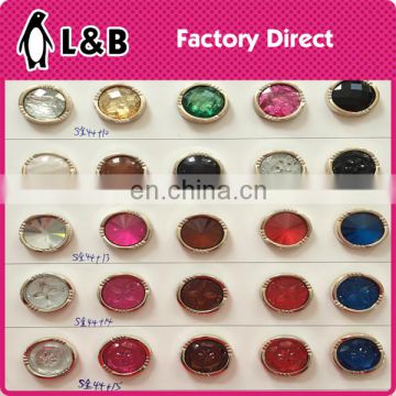 2017 AB color,colored buttons top quality plastic button dome shanks fancy plastic buttons