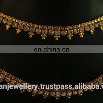 fashion jewelry rhodium plated anklets manufacturer, gold plated jewellery ankle bracelets exporter