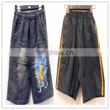 zhejiang clothes cheap used children jean pants and shorts kids slacks