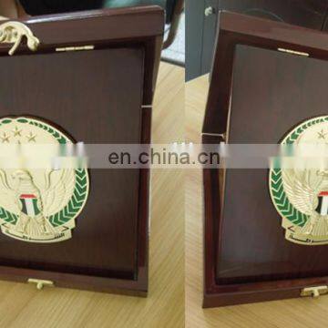 UAE falcon logo wooden plaque for 45th national day souvenir