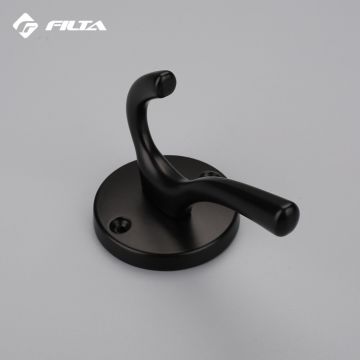 Fancy Design Filta Hardware Eco-Friendly Home Design Storage Black Double Zinc Alloy Coat Hook Hanger 6588