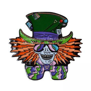 Mad Hatter Hippie Weed Festival Lapel Enamel Pin