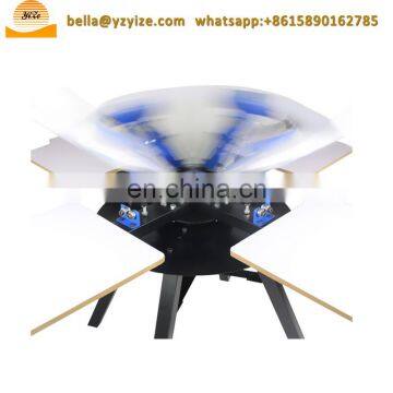 Multi 6 Color 6 Station Screen Printing Machine Prices Textile Printing Silkscreen Machine