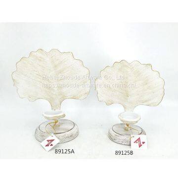 Fashion Metal Hollow Leaf Shape Candle Holder for Home Decoration photo-4