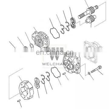 Tandem Double Pump 705-52-31230 Hydraulic Oil Gear Pump WA500-3C Loader Transmission Pump Assy