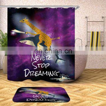 I@home Wholesale Polyester Fabric Tree Deer Sunglasses Mouldproof Shower Curtain Waterproof