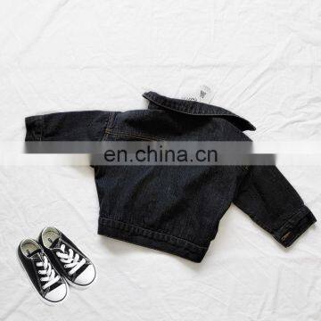 2020 Autumn and Winter New Girls Black Loose Denim Clothes Boys Cotton Jacket Jacket Baby All-match Top photo-4