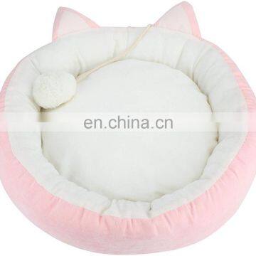 Cat Bed Round Pet Bed for Cats, Kittens, Puppies and Small Dogs Washable Pet Bed With Waterproof Bottom photo-3