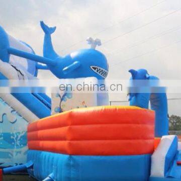 Shark Ocean Theme Land Inflatable Water Play Equipment Park Inflatable Pool Water Slide For Kids Adults photo-6