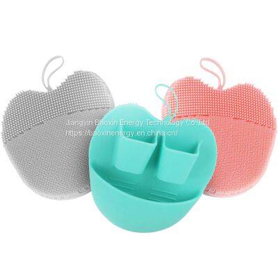 Soft Handheld Silicone Facial Cleansing Brush, Mild Anti-Slip Face Exfoliating and Massage Scrubber Pad